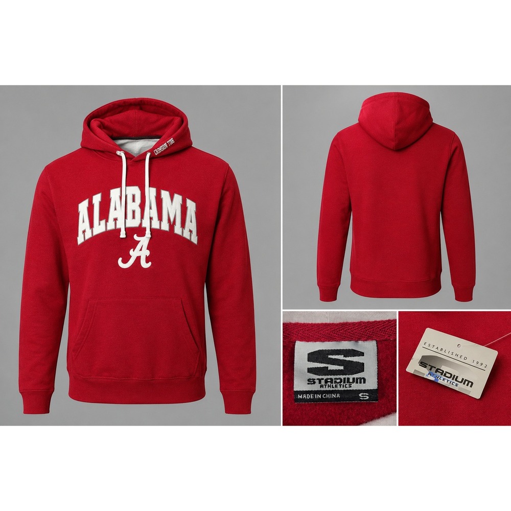 Stadium Athletics Alabama Crimson Tide Hoodie Mens Small Red New NCAA Sweatshirt